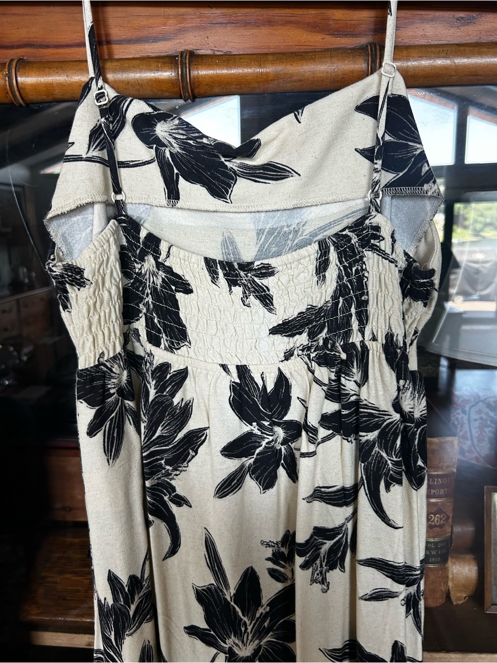 Monteau Black Floral Print Cream Maxi Dress - Picture 3 of 5